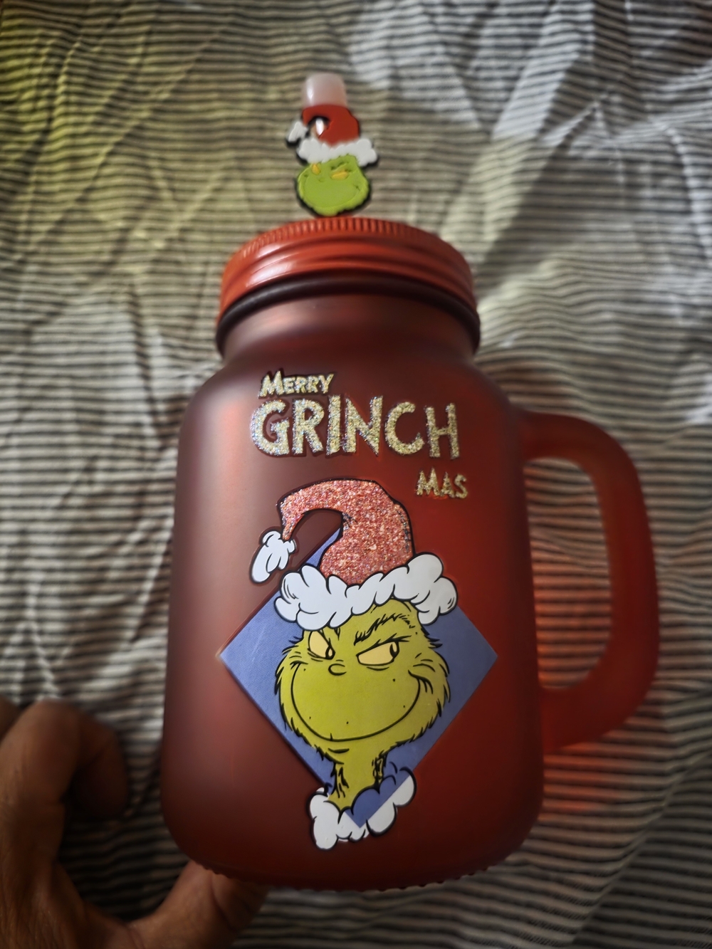 Dr. Seuss Red Grinch Mason-Style Holiday Mug